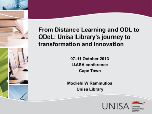 From Distance Learning and ODL to ODeL: Unisa Library's