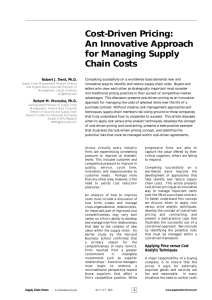 Cost-Driven Pricing: An Innovative Approach for Managing Supply