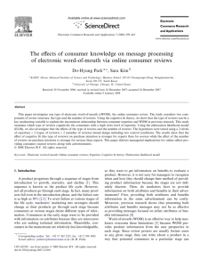 The effects of consumer knowledge on message processing of