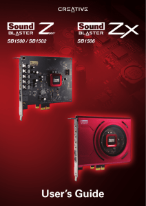 Creative Labs Sound Blaster Z Sound Card Manual