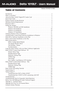 Delta 1010LT - Users Manual