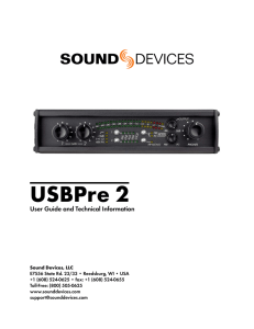 USBPre 2 - User Guide and Technical Information