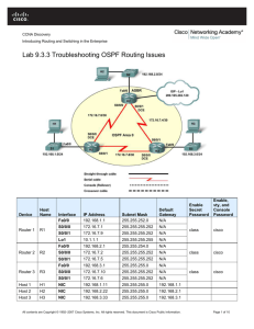 Lab 9.3.3 Troubleshooting OSPF Routing Issues