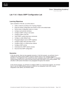 Lab 11.6.1: Basic OSPF Configuration Lab