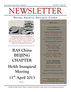 RAS China BEIJING CHAPTER Holds Inaugural Meeting 11th April