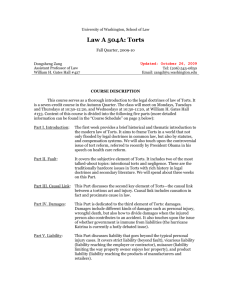 Law A 504A: Torts - University of Washington School of Law