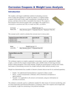 Introduction to Corrosion Coupons & Weight Loss Analysis