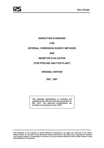 inspection standard for internal corrosion survey methods and