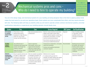 Mechanical systems pros and cons