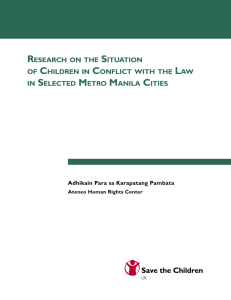 Research on the Situation of Children in Conflict with the Law in
