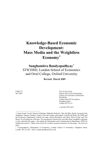 Knowledge-Based Economic Development: Mass Media and the