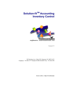 Solution-IV Accounting Inventory Control