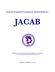Journal of Applied Companion Animal Behavior JACAB
