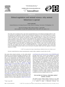 ESSAYS Ethical regulation and animal science: why animal