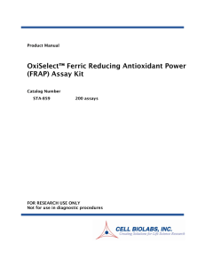 OxiSelect™ Ferric Reducing Antioxidant Power (FRAP) Assay Kit