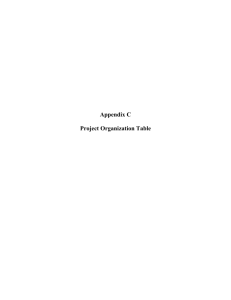 Appendix C Project Organization Table