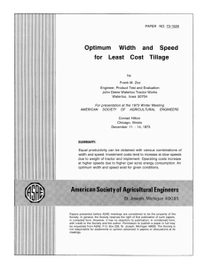 Optimum Width and Speed for Least Cost Tillage