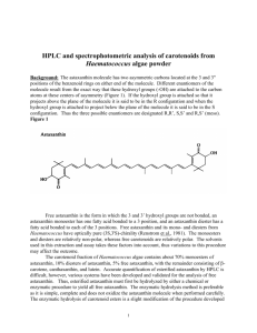 HPLC and spectrophotometric analysis of carotenoids from