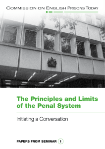 The Principles and Limits of the Penal System