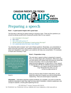 Preparing a speech (English)