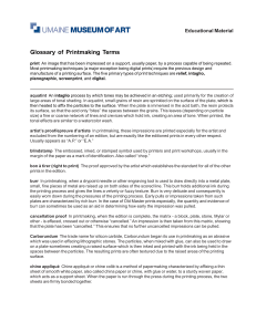 Glossary of Printmaking Terms