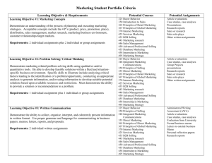 Marketing Student Portfolio Criteria - NIU