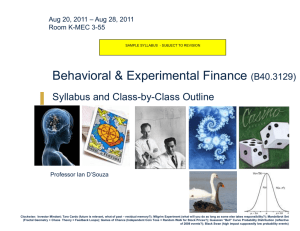 Behavioral & Experimental Finance (B40.3129)