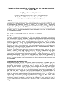 Evaluation of Geochemical Tests in Predicting Acid Mine Drainage