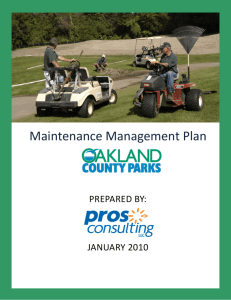Maintenance Management Plan - Oakland County