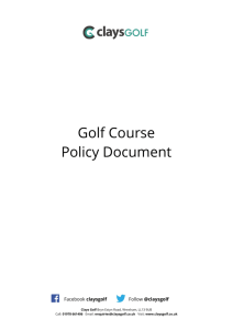 Golf Course Policy Document