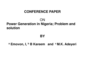 Power Generation in Nigeria