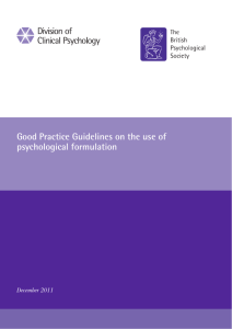Good Practice Guidelines on the use of psychological formulation