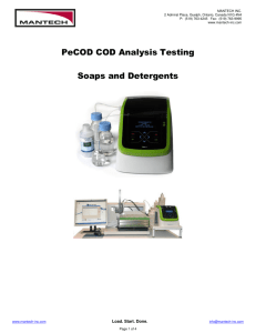 PeCOD COD Analysis Testing Soaps and Detergents