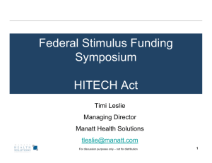 Federal Stimulus Funding Symposium HITECH Act
