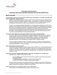 American Recovery and Reinvestment Act and the HITECH Act