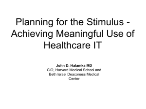 Planning for the Stimulus - Achieving Meaningful Use of