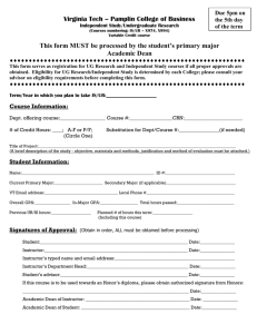Virginia Tech – Pamplin College of Business This form MUST be