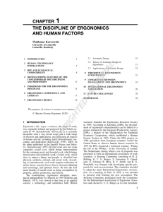chapter 1 the discipline of ergonomics and human factors