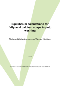 Equilibrium calculations for fatty acid calcium soaps