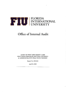 FLORIDA INTERNATIONAL UNIVERSITY Office of Internal Audit