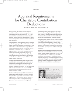 Appraisal Requirements for Charitable Contribution Deductions