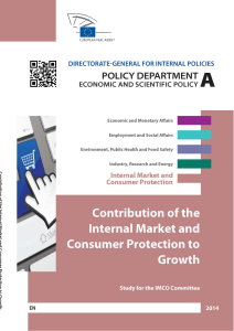 Contribution of the Internal Market and Consumer Protection to Growth
