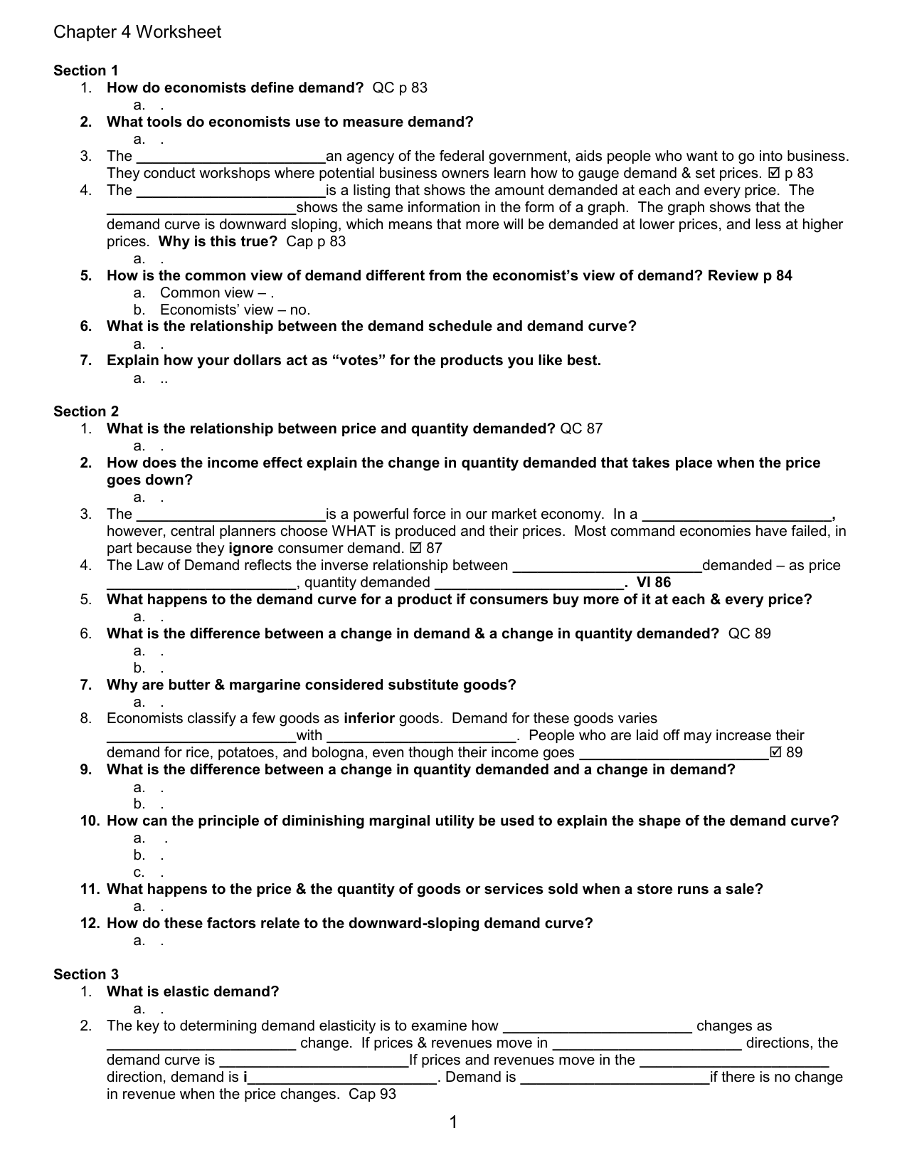 Chapter 4 Worksheet 1