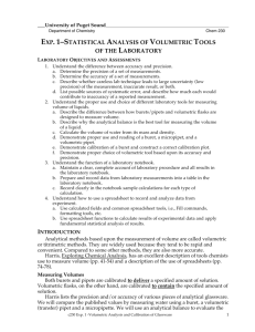 Statistical Analysis of Volumetric Tools