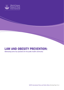 law and obesity prevention - World Cancer Research Fund