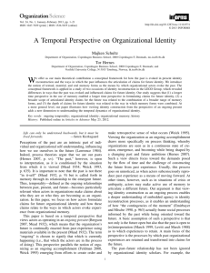 A Temporal Perspective on Organizational Identity