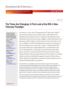 Times are Changing A First Look at DOLs New Fiduciary Paradigm
