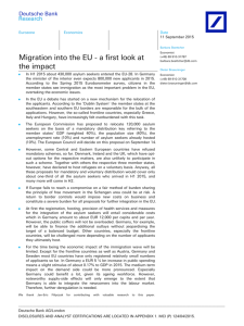 Migration into the EU - a first look at the impact