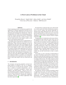 A First Look at Problems in the Cloud