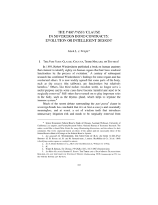 the pari passu clause in sovereign bond contracts